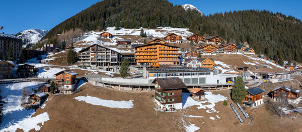 High angle view of townscape against sky