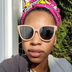 Portrait of woman wearing sunglasses