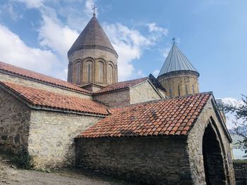 Low angle view of old building against sky