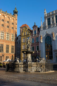 Low angle view of buildings in city