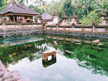 Reflection of built structure in water