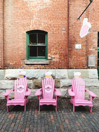 Empty chairs and table