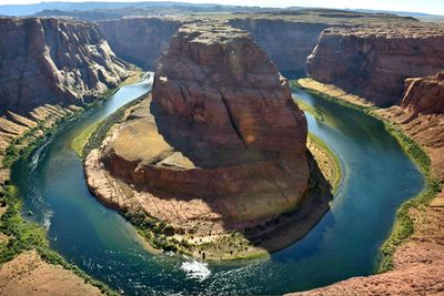 High angle view of river