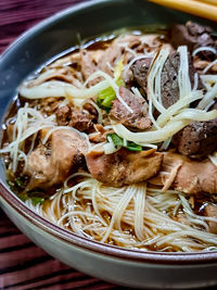 Close-up of food in bowl on table