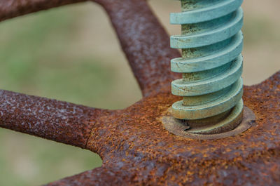 Close-up of stack of rusty metal