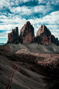 Scenic view of rocky mountains against sky