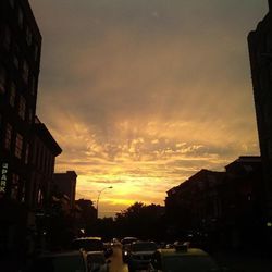 City street at sunset