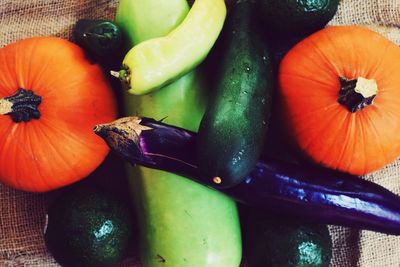 High angle view of vegetables