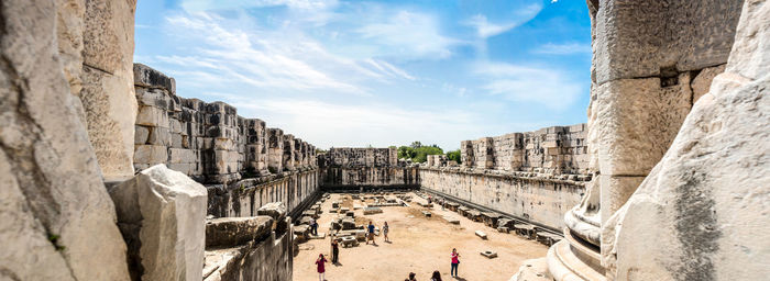 Panoramic view of tourists in city