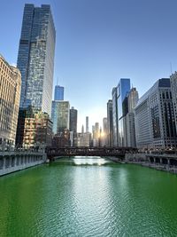 Chicago river dyed green for st patricks day 