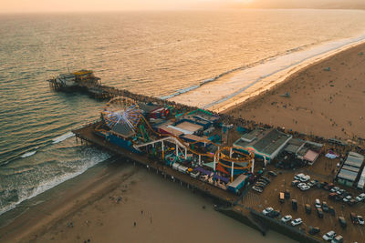 High angle view of beach