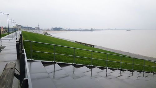 Scenic view of river against clear sky