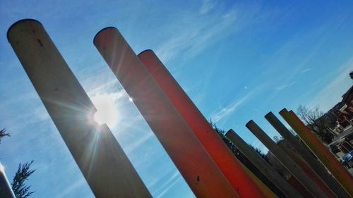 Low angle view of building against blue sky