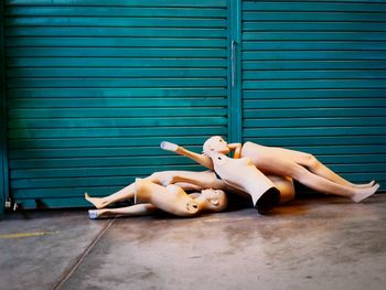 Close-up of fashion mannequins