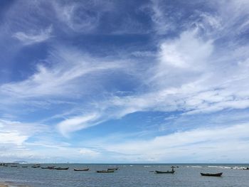 Boat sailing in sea