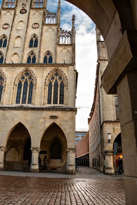 Low angle view of historic buildings against sky