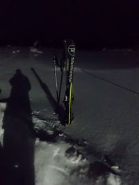 Close-up of water drop on sea at night