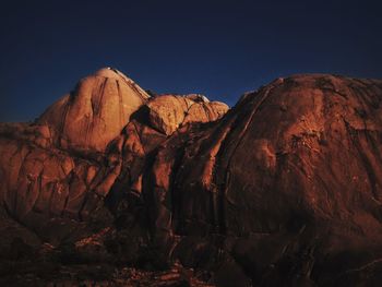 View of rock formation against clear sky