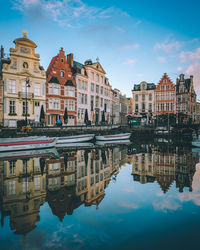 Reflection of buildings in water