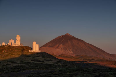 View of mountain against clear sky