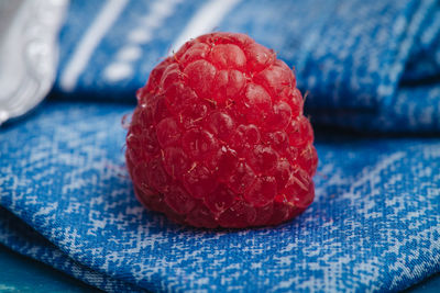 Close-up of strawberry on table