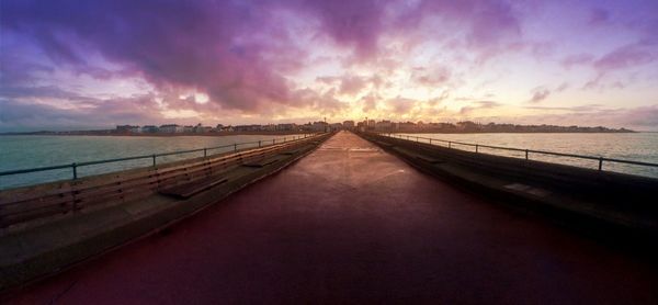 View of road at sunset