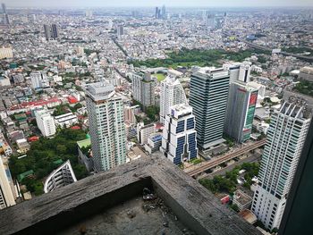 High angle view of residential district