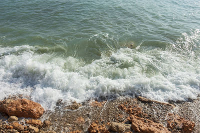 High angle view of sea