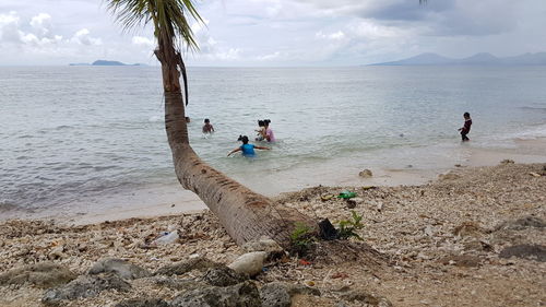 Scenic view of beach against sky