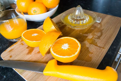 Close-up of pumpkin on wooden table