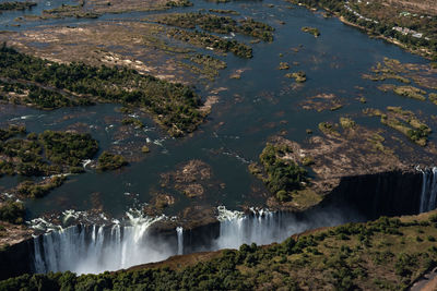 Scenic view of waterfall