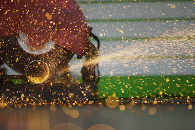 Close-up of wet glass window in rainy season