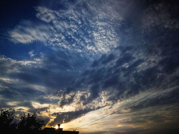 Low angle view of sky during sunset