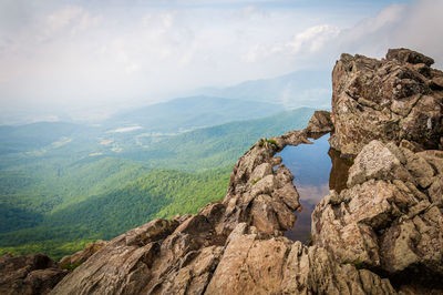 Scenic view of rock formation against sky