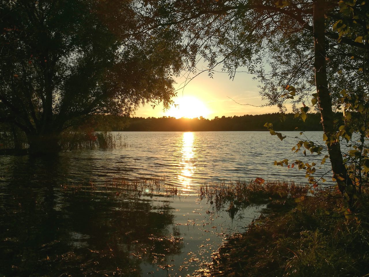 SUNSET OVER LAKE