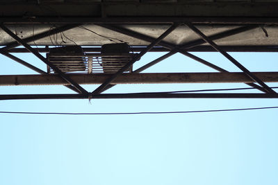 Low angle view of bridge against clear sky