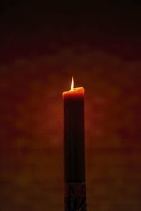 Close-up of illuminated candle