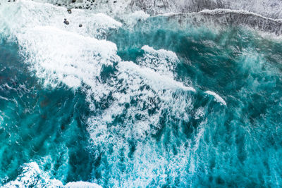 High angle view of swimming pool by sea