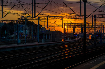 Railroad tracks at sunset