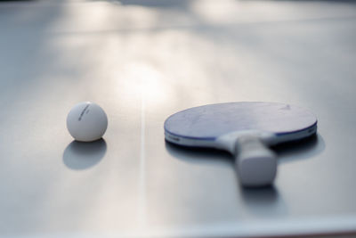 High angle view of balls on table