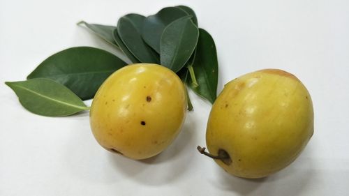 High angle view of fruits on table