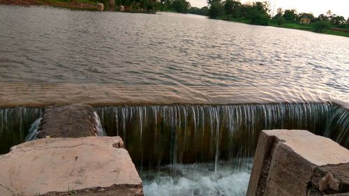 Scenic view of waterfall