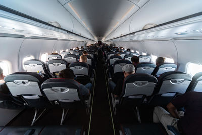 Interior of airplane