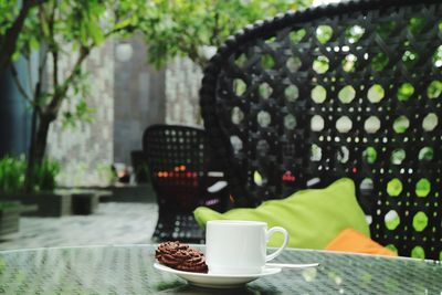 Close-up of coffee on table