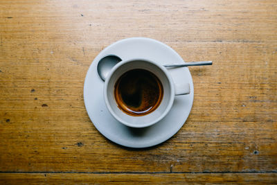 Directly above shot of coffee on table