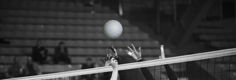 Close-up of ball on railing