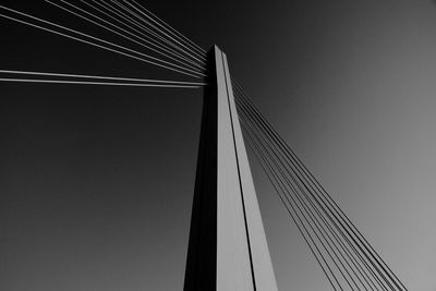 Low angle view of suspension bridge