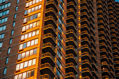 Low angle view of illuminated building at night