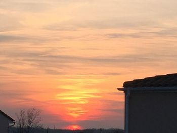 Low angle view of sky at sunset