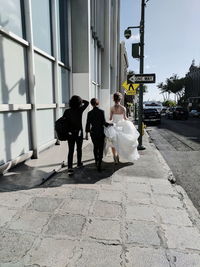 Group of people walking in city